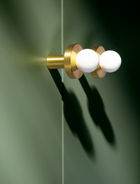 Bouton de Meuble Blanc mat & Or brossé POLA