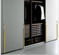 Rectangular furniture handle Brushed gold