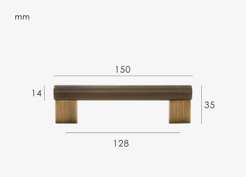 Antique-style brass door handle