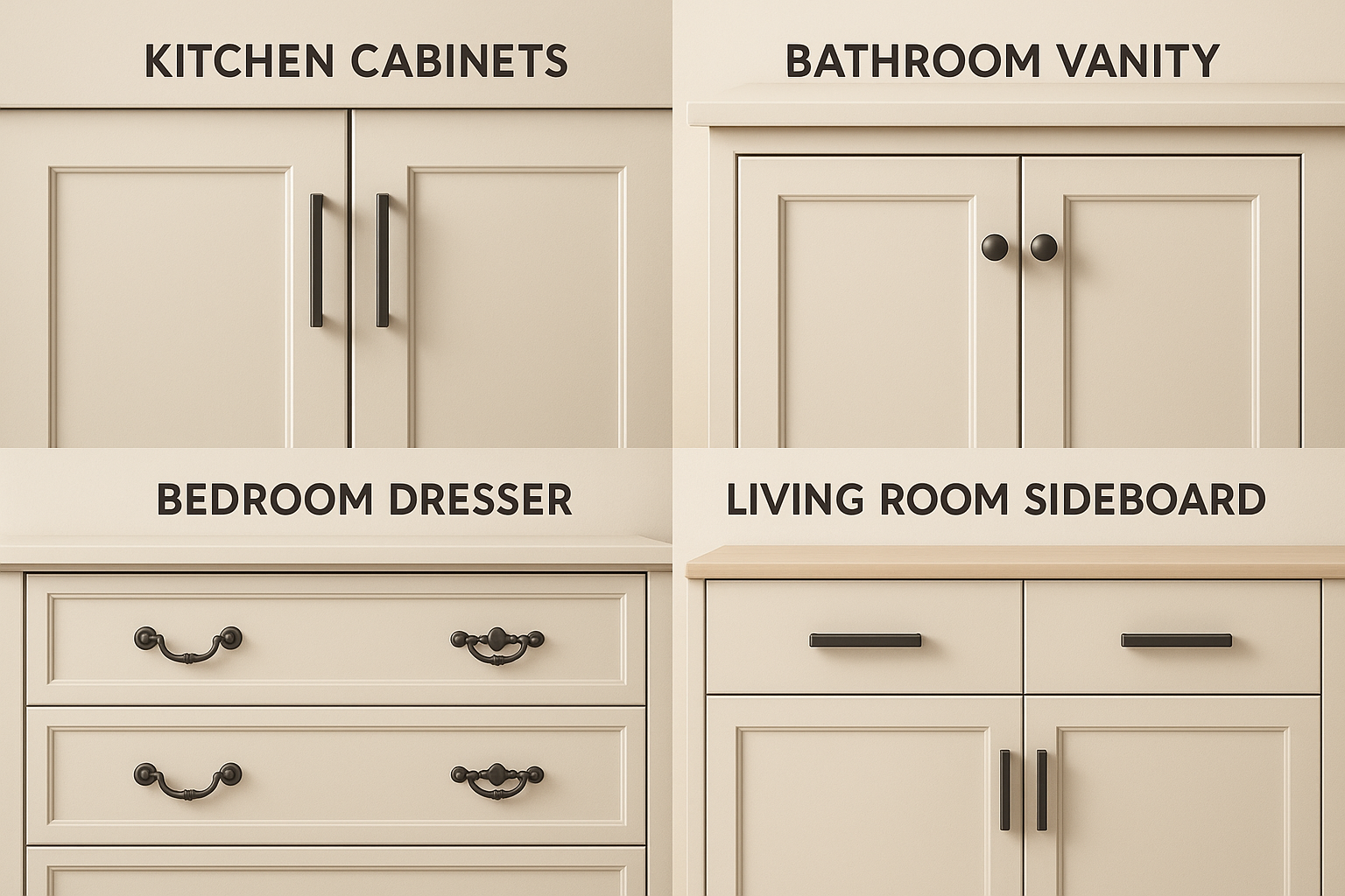 Comment choisir la bonne poignée pour chaque meuble (placard / commode / cuisine / salle de bain) Image