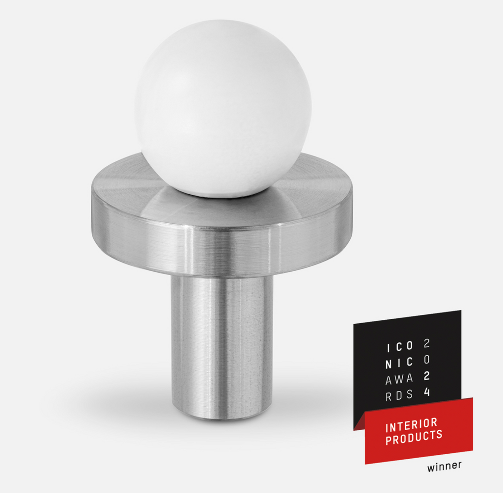 Bouton de Meuble Blanc & Chrome poli POLA