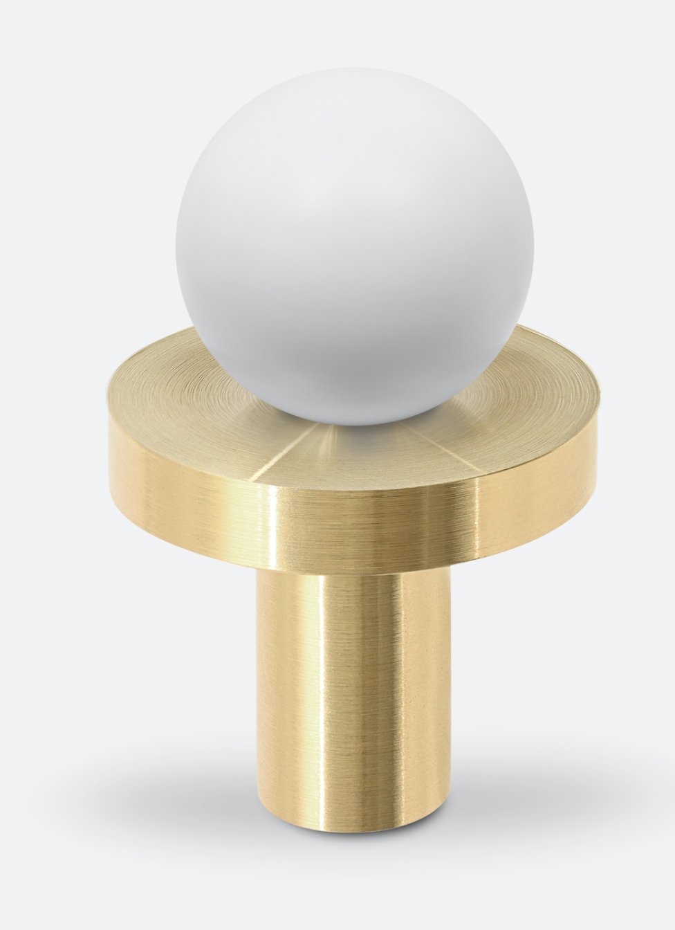 Bouton de Meuble Blanc mat & Or brossé POLA