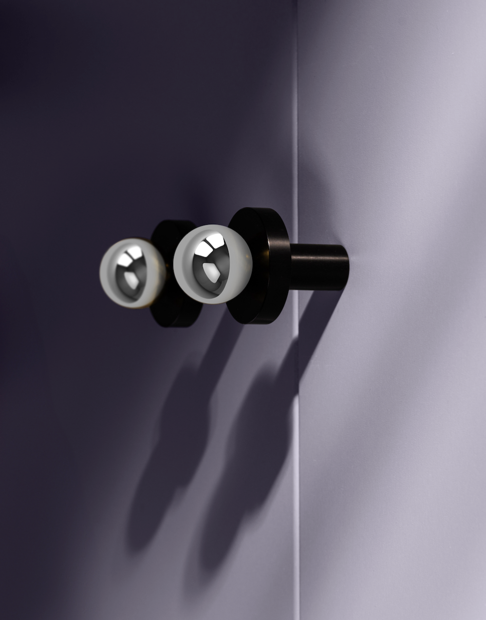 Bouton de Meuble Chrome & Noir POLA