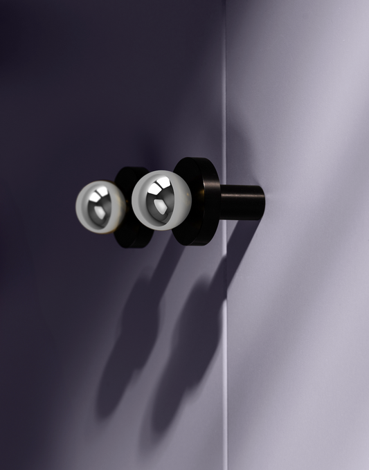 Bouton de Meuble Chrome & Noir POLA