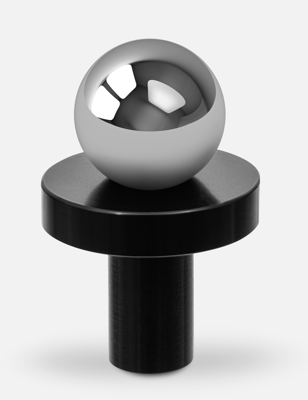Bouton de Meuble Chrome & Noir POLA