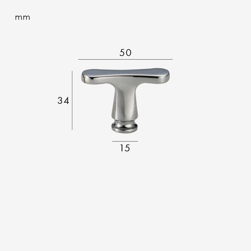 Bouton de Meuble Design Arrondi Chrome