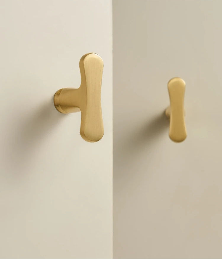 Bouton de Meuble Design Arrondi Or Brossé