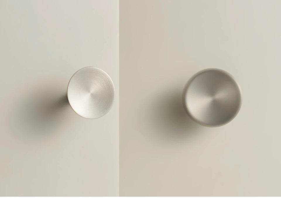 Bouton de Meuble Disque Gris inox