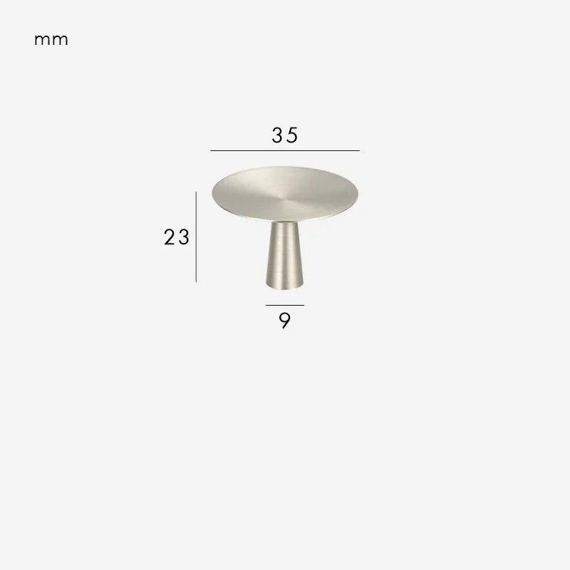 Bouton de Meuble Disque Gris inox