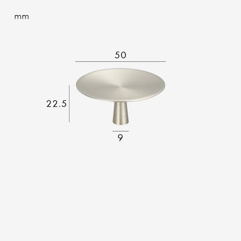 Bouton de Meuble Disque Gris inox