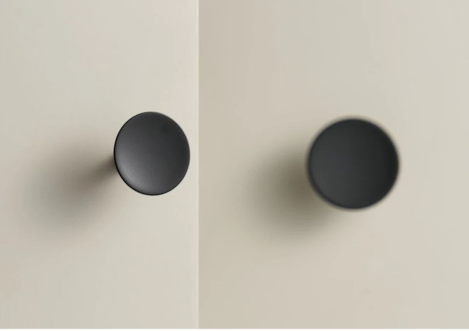 Bouton de Meuble Disque Noir