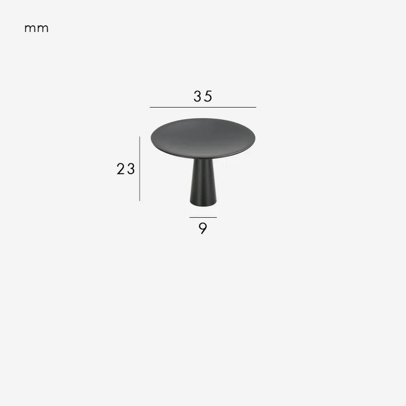 Bouton de Meuble Disque Noir