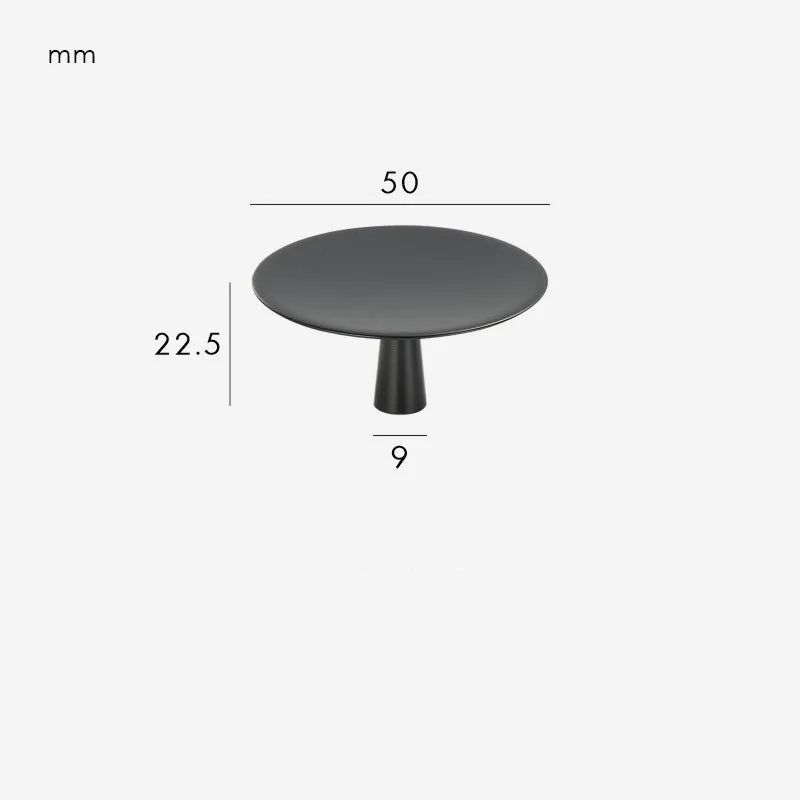 Bouton de Meuble Disque Noir