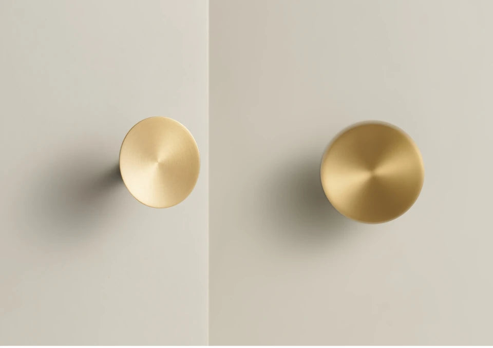 Bouton de Meuble Disque Or Brossé
