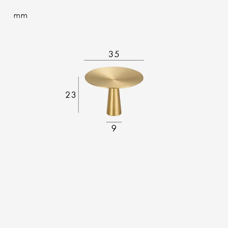 Bouton de Meuble Disque Or Brossé