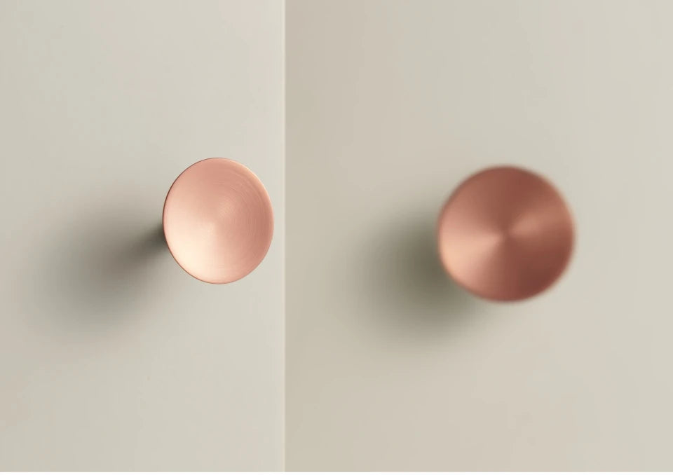 Bouton de Meuble Disque Or Rose