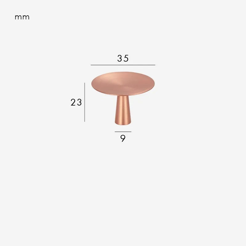 Bouton de Meuble Disque Or Rose