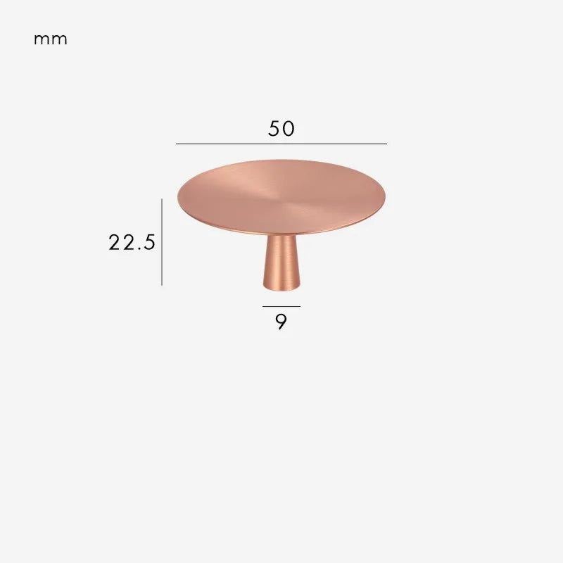 Bouton de Meuble Disque Or Rose