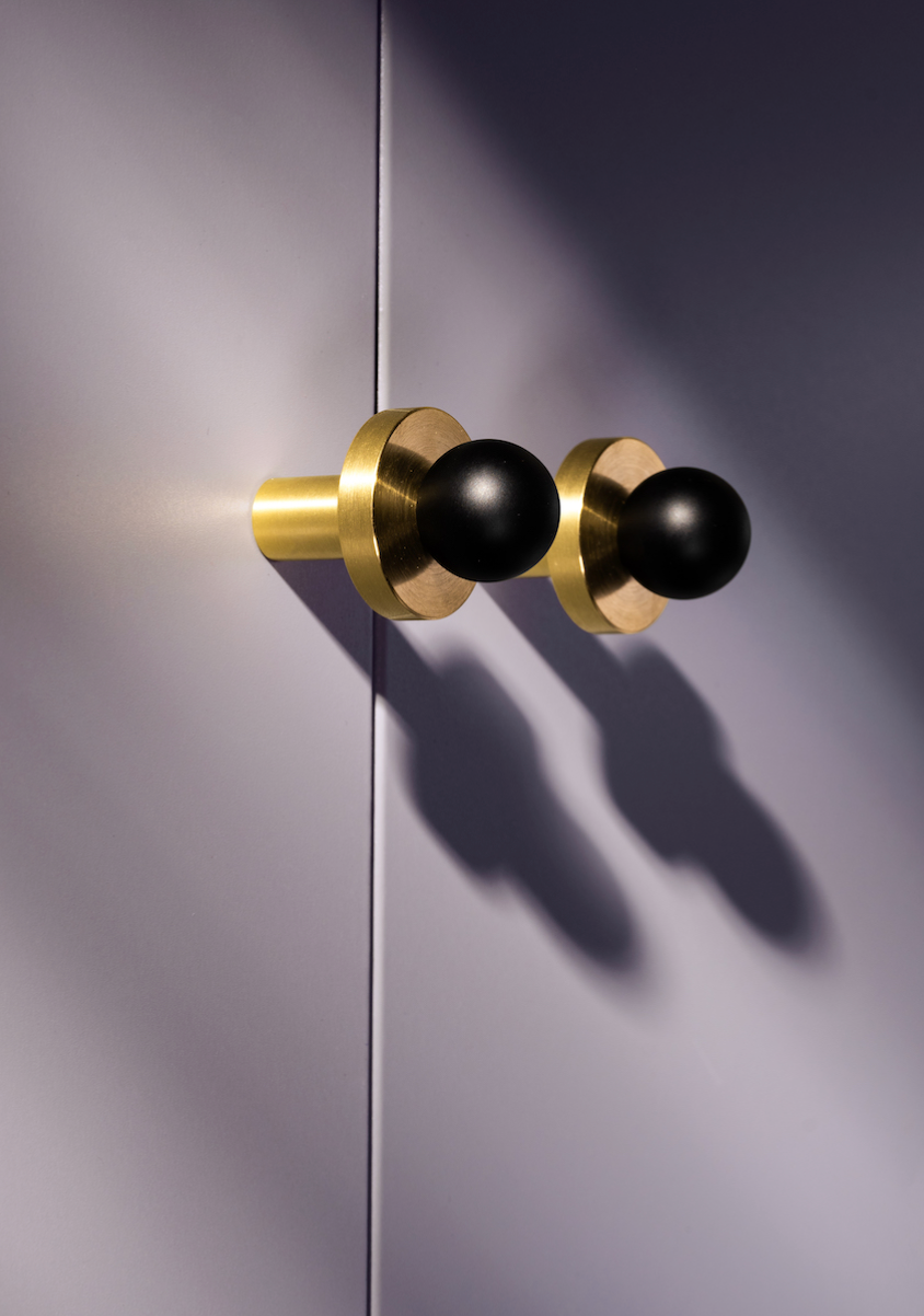 Bouton de Meuble Noir mat & Or brossé POLA