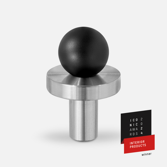 Bouton de Meuble Noire & Chrome poli POLA