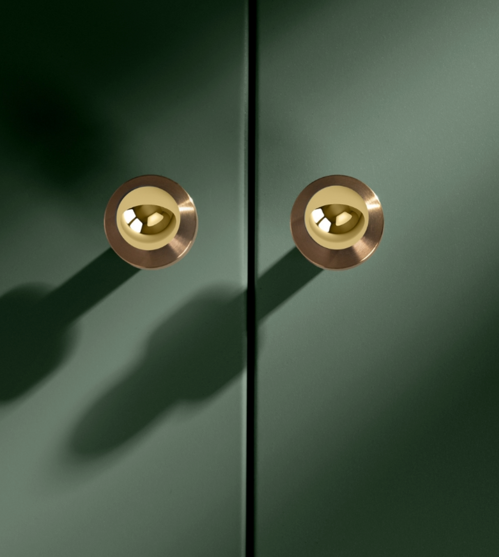 Bouton de Meuble Or satiné & Or brossé POLA