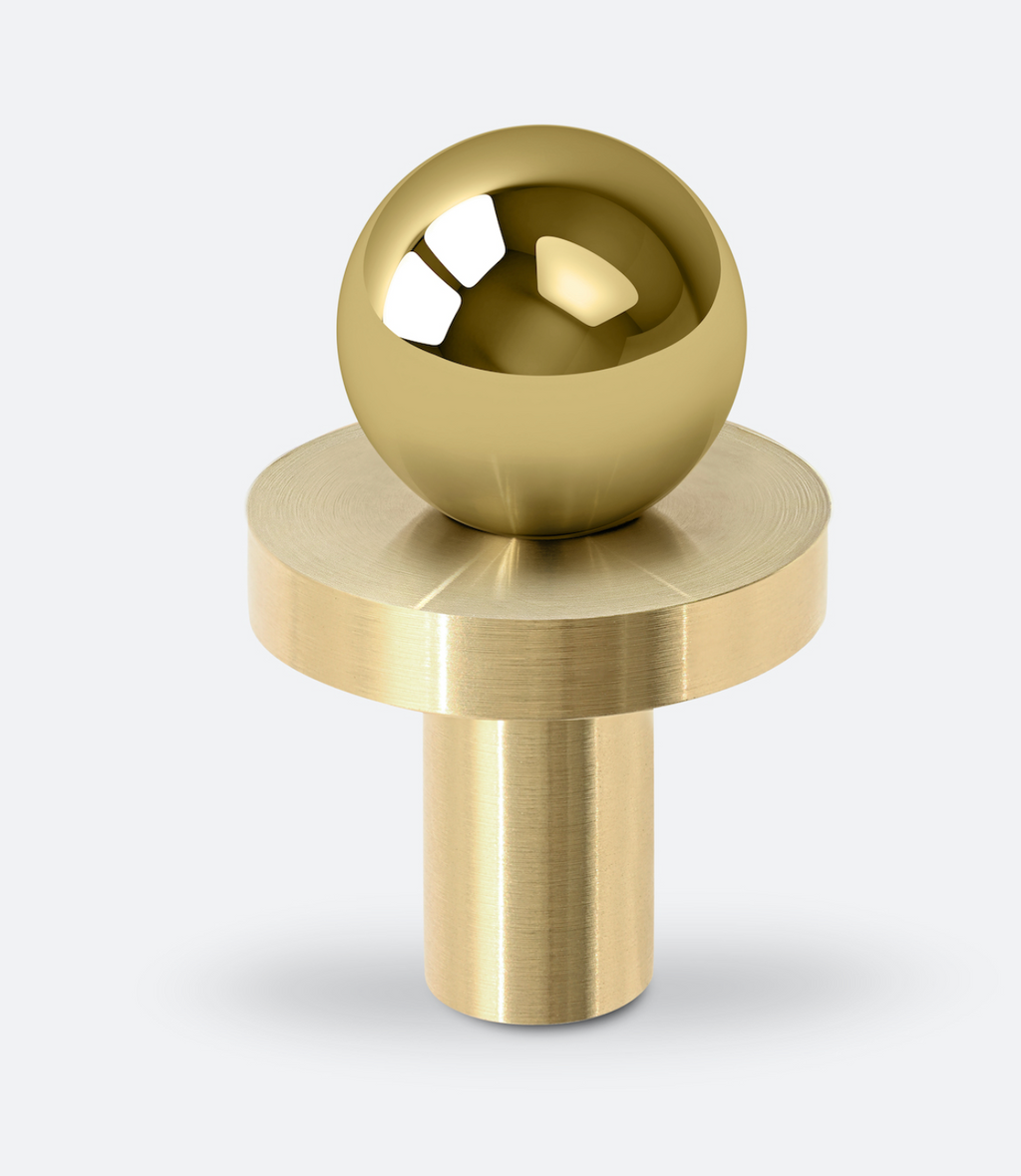 Bouton de Meuble Or satiné & Or brossé POLA