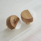 Bouton de porte ronde bois & marbre