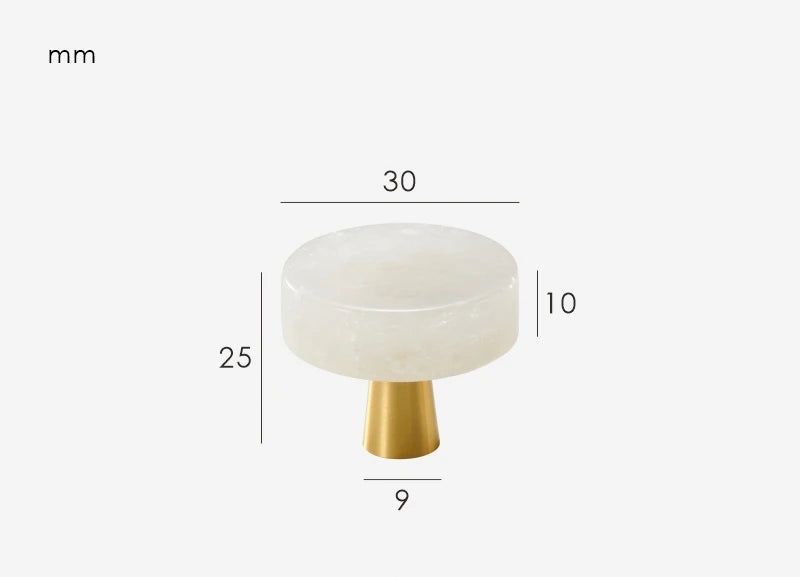 Bouton de Meuble effet Blanc perle