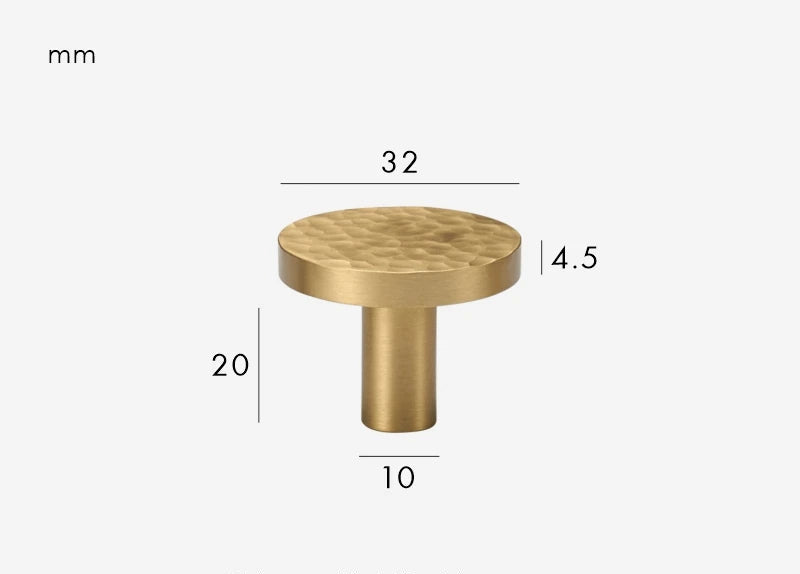 Bouton de Meuble martelée Or brossé