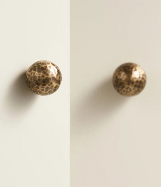 Bouton de Meuble sphérique martelée Bronze