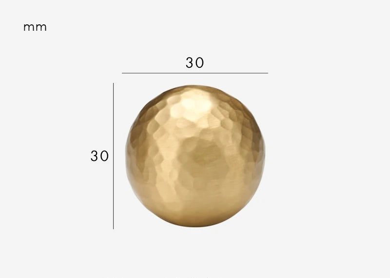 Bouton de Meuble sphérique martelée Or brossé