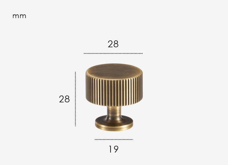 Bouton de Meuble strié Bronze brossé