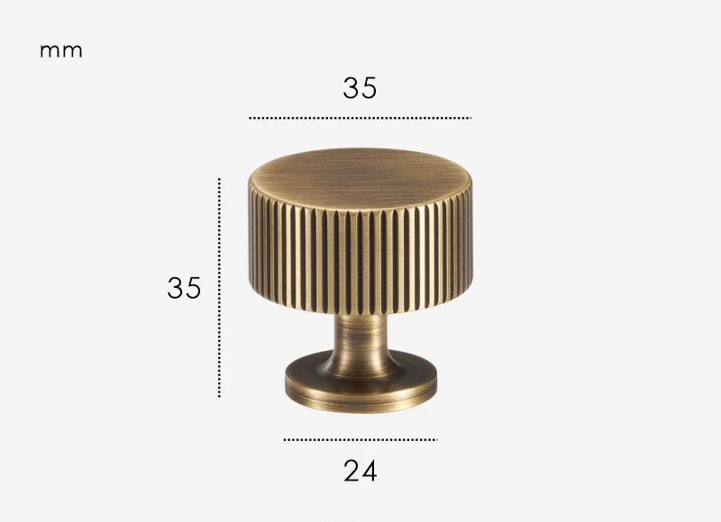 Bouton de Meuble strié Bronze brossé