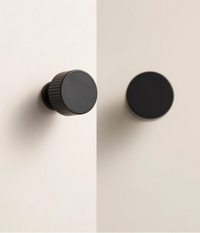Ribbed Furniture Knob Black