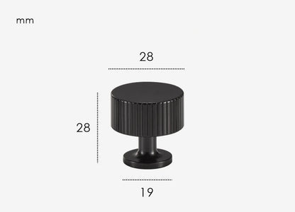 Ribbed Furniture Knob Black