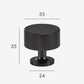 Ribbed Furniture Knob Black