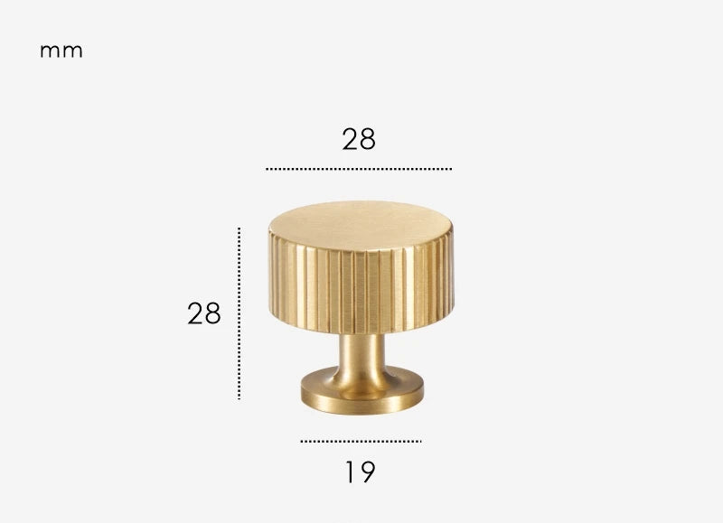 Striated Furniture Knob Brushed Gold