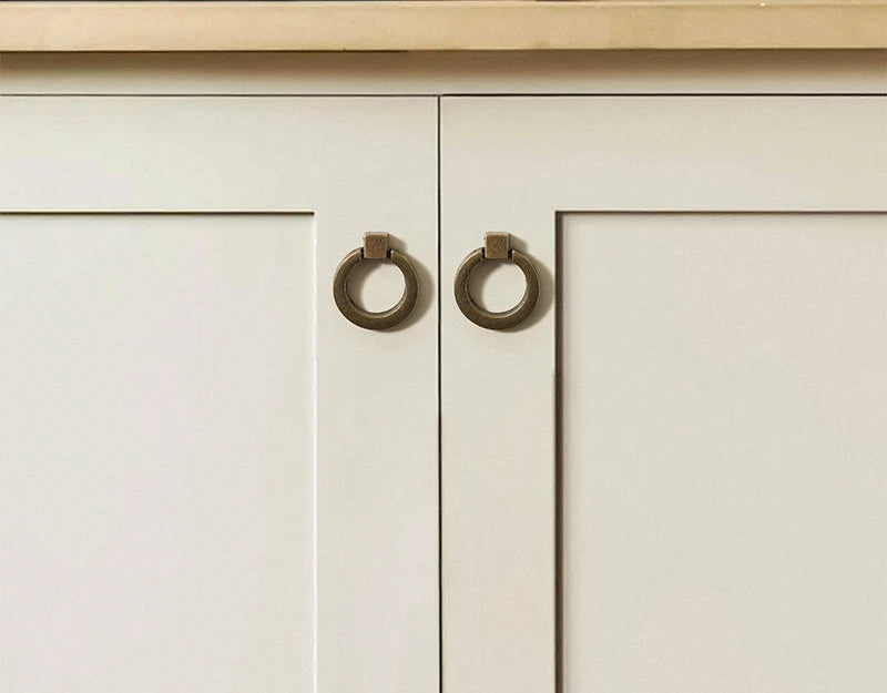 Bouton de meuble anneau bronze