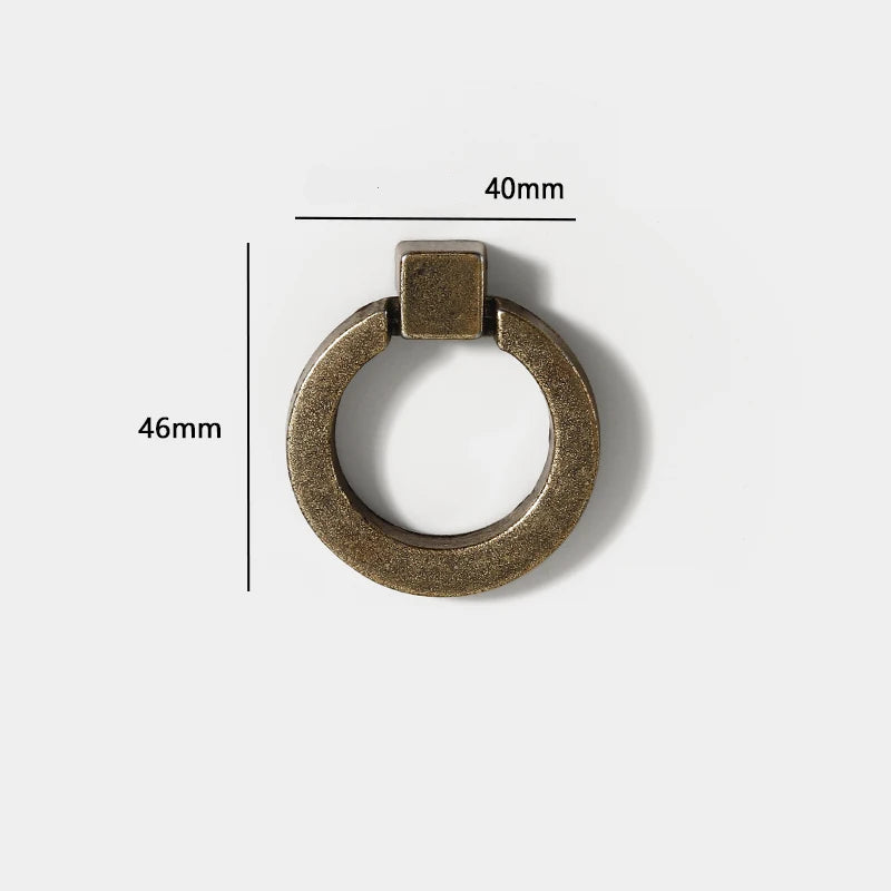 Bouton de meuble anneau bronze
