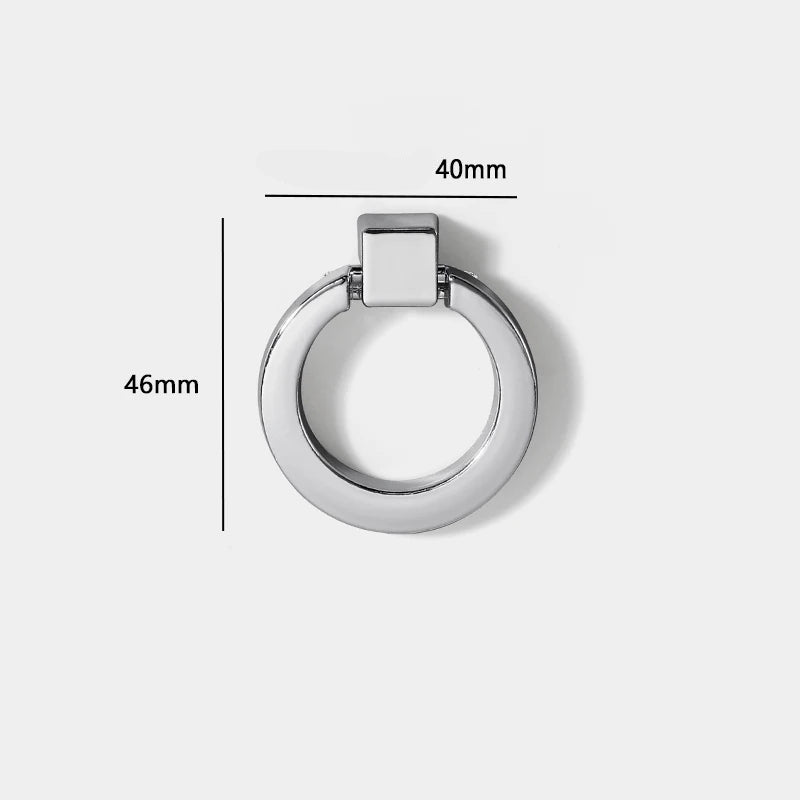 Bouton de meuble anneau Chrome
