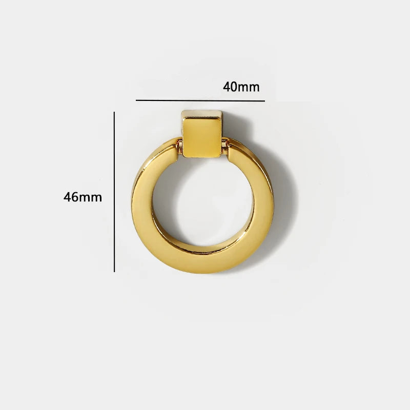 Ring furniture knob Shiny gold