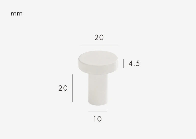 Bouton de meuble classique blanc