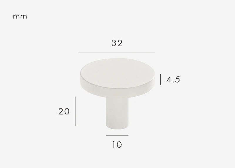 Bouton de meuble classique blanc
