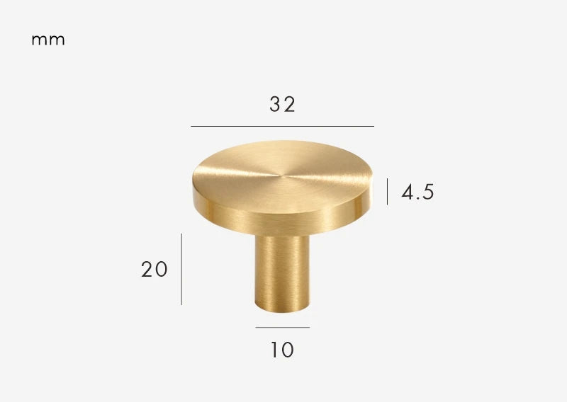 Classic brass furniture knob