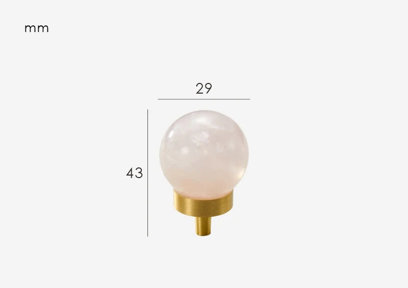 Bouton de meuble effet perle rose