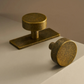 Aged ochre stone-effect furniture knob