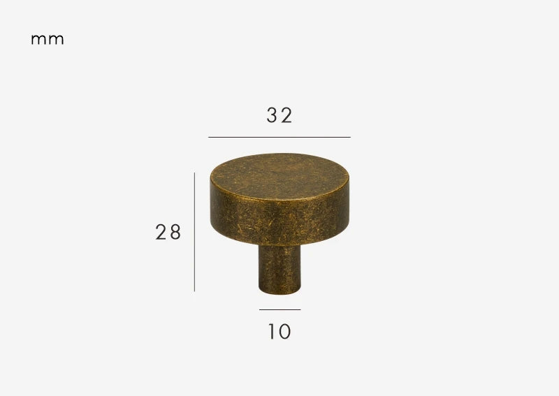 Bouton de meuble effet pierre ocre vieillit