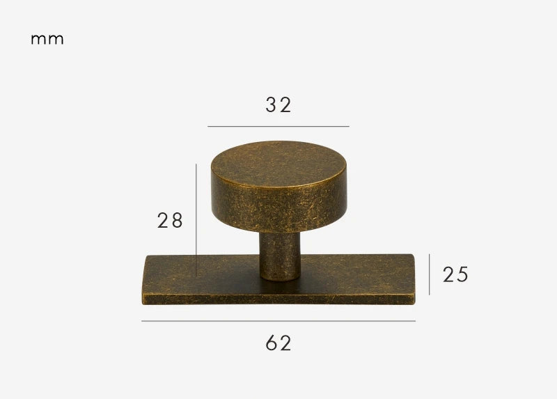 Bouton de meuble effet pierre ocre vieillit