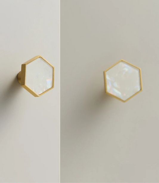 Bouton de meuble naturel Blanc