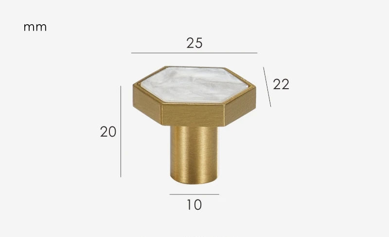 Bouton de meuble naturel Blanc effet marbre